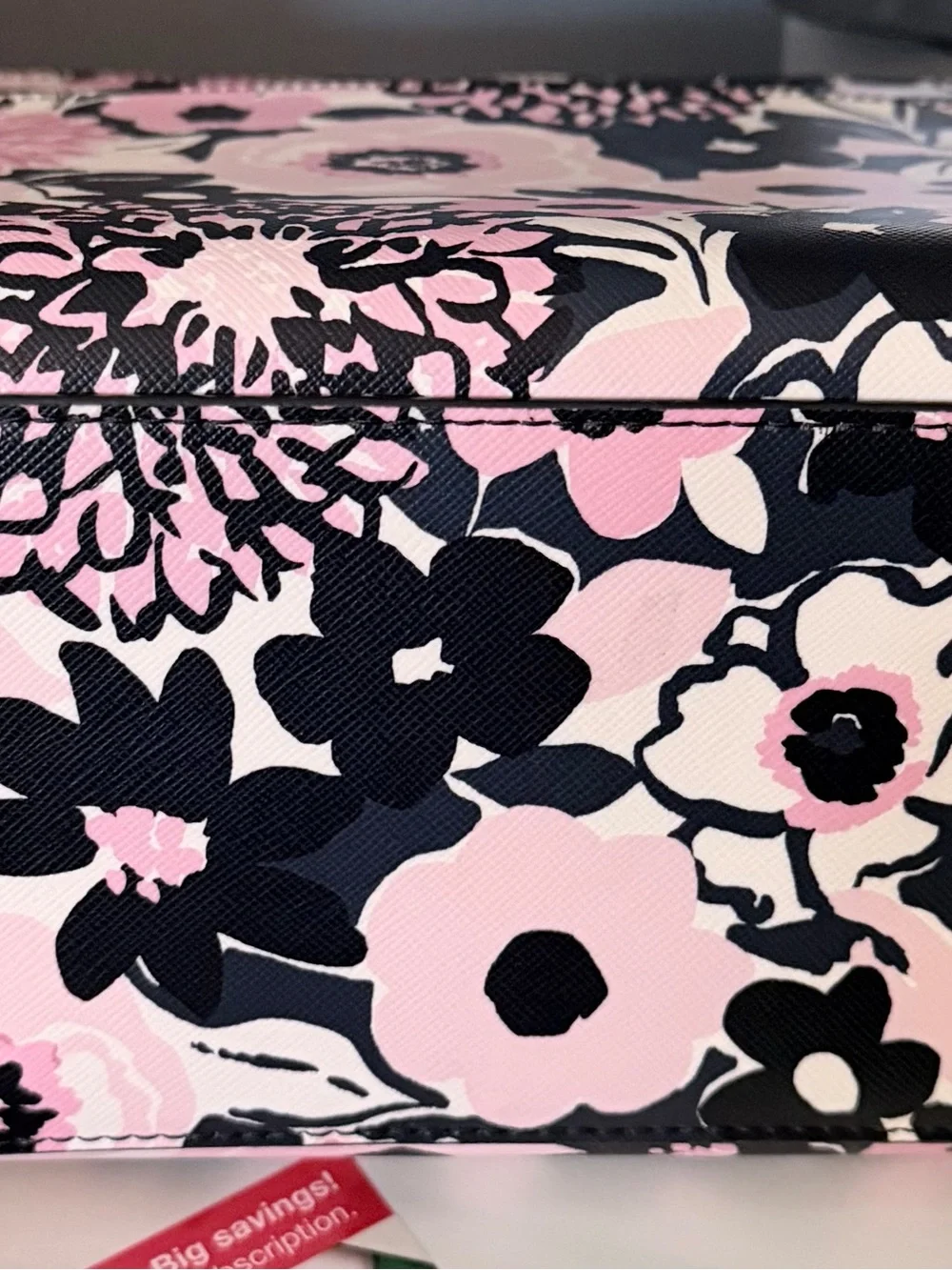 kate spade luxury Pink and Black Floral Laptop Satchel